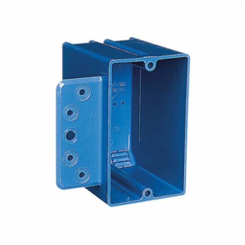 Carlon B118B-UPC New Work Outlet Box, PVC, 18 cu-in Capacity, 1 Gangs, 3-3/4 in L x 2-1/4 in W x 2-15/16 in D
